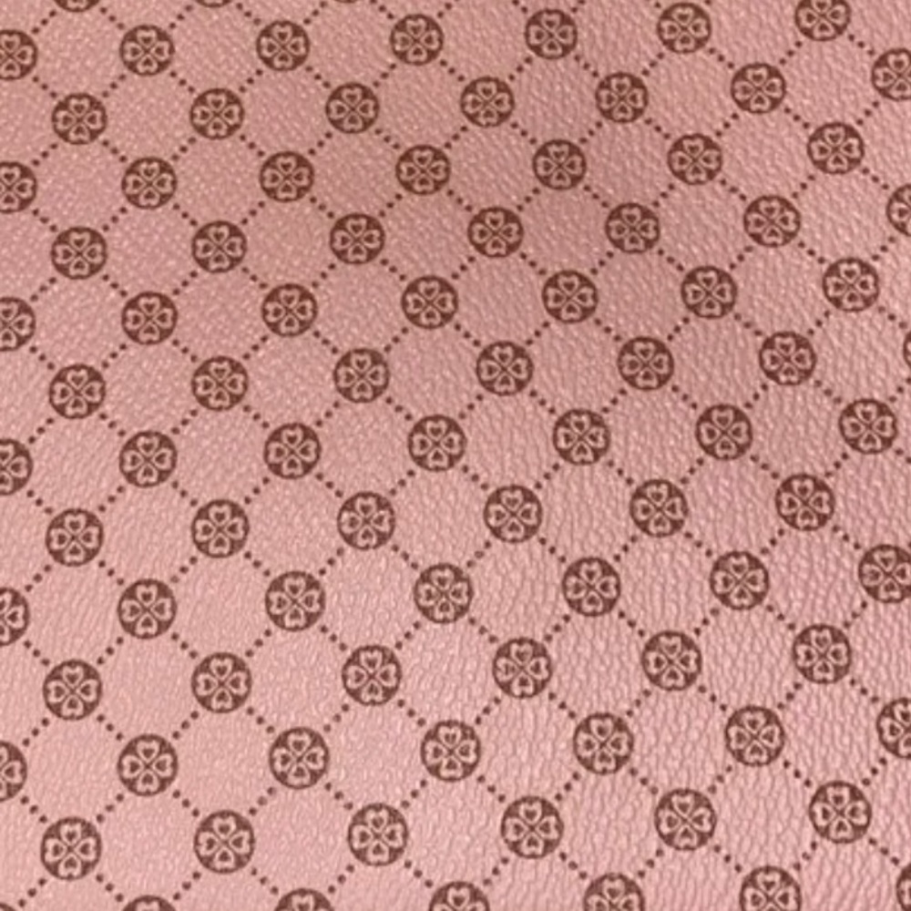 New Baby Pink Celtic Pattern Faux Leather Gold Hardware Clutch Wristlet Large - Picture 8 of 11
